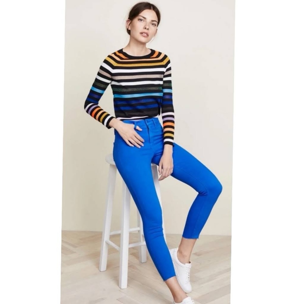 L’Agence Margot High Rise Skinny Ankle Jeans in Riviera Blue